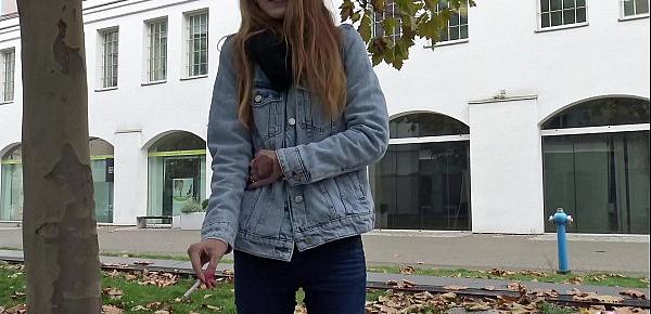  GERMAN SCOUT - EXTREM SKINNY TEEN ADELLE FUCK TO EYE ROLLING ORGASM AT STREET PICKUP